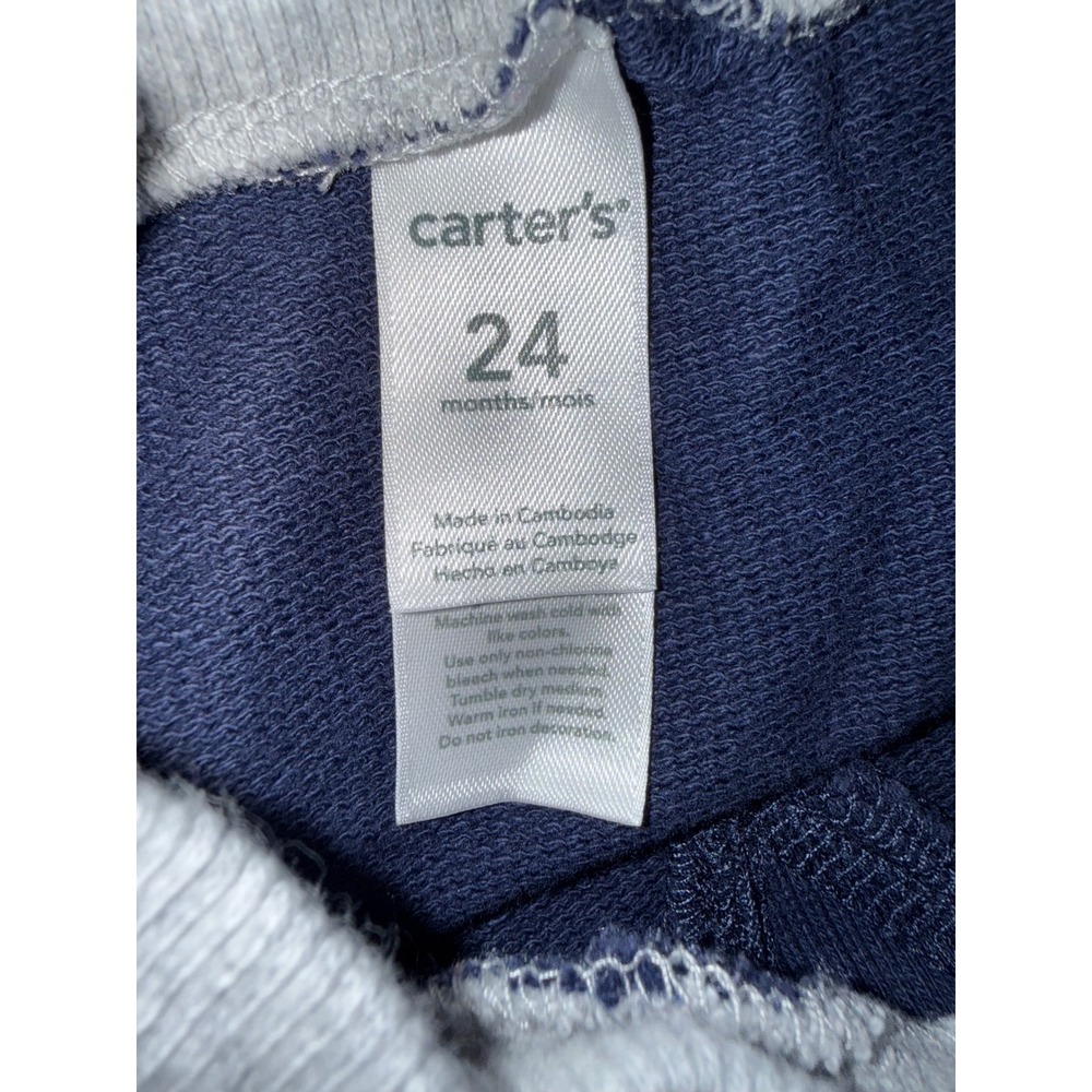 Carters Baby Boys Navy Gray Perfect Gentleman Long Sleeve Romper 24 Months - Picture 4 of 5